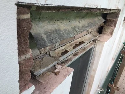 Damaged lintels of Bondi property
