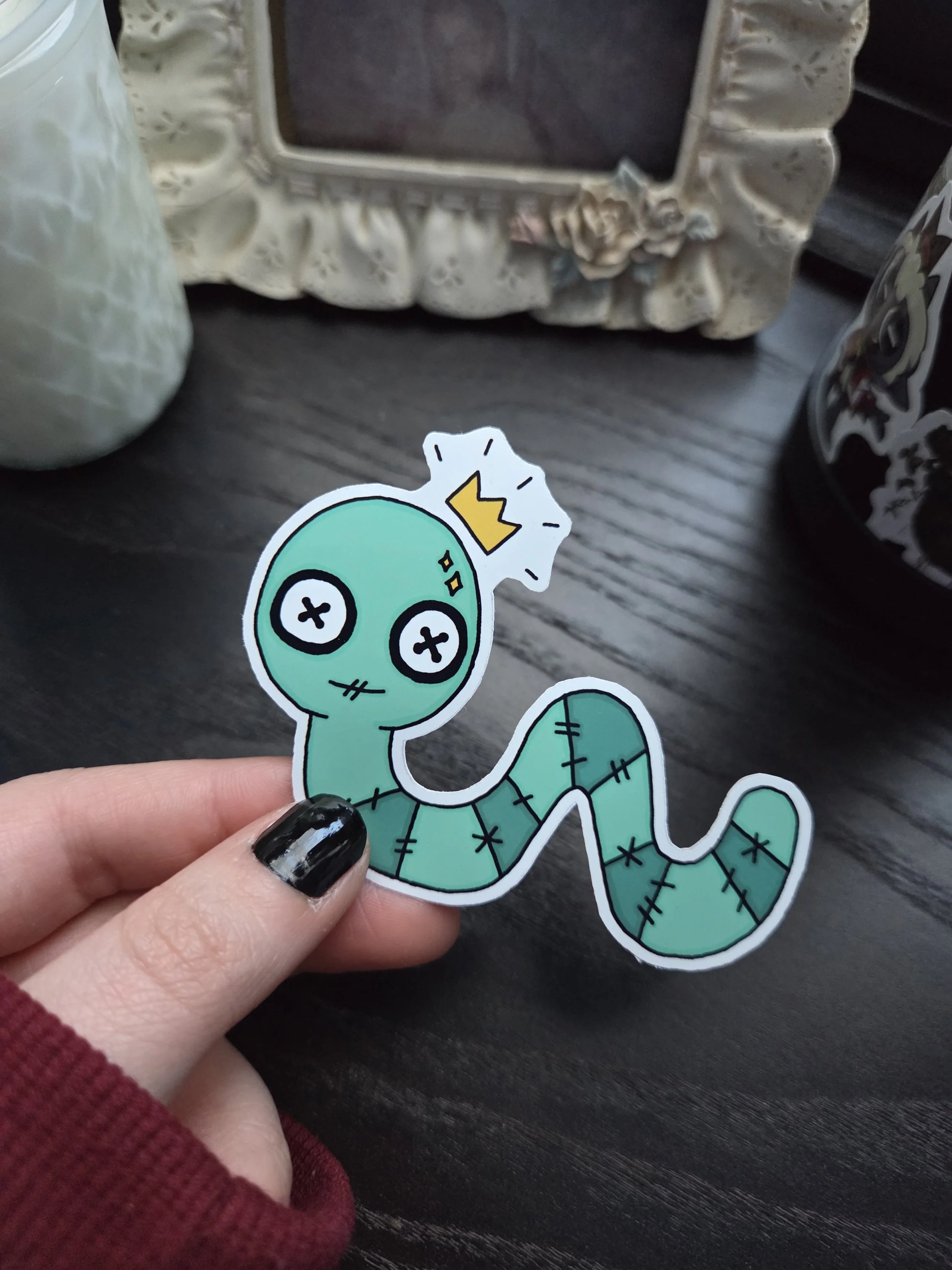 Stitch Worm Sticker