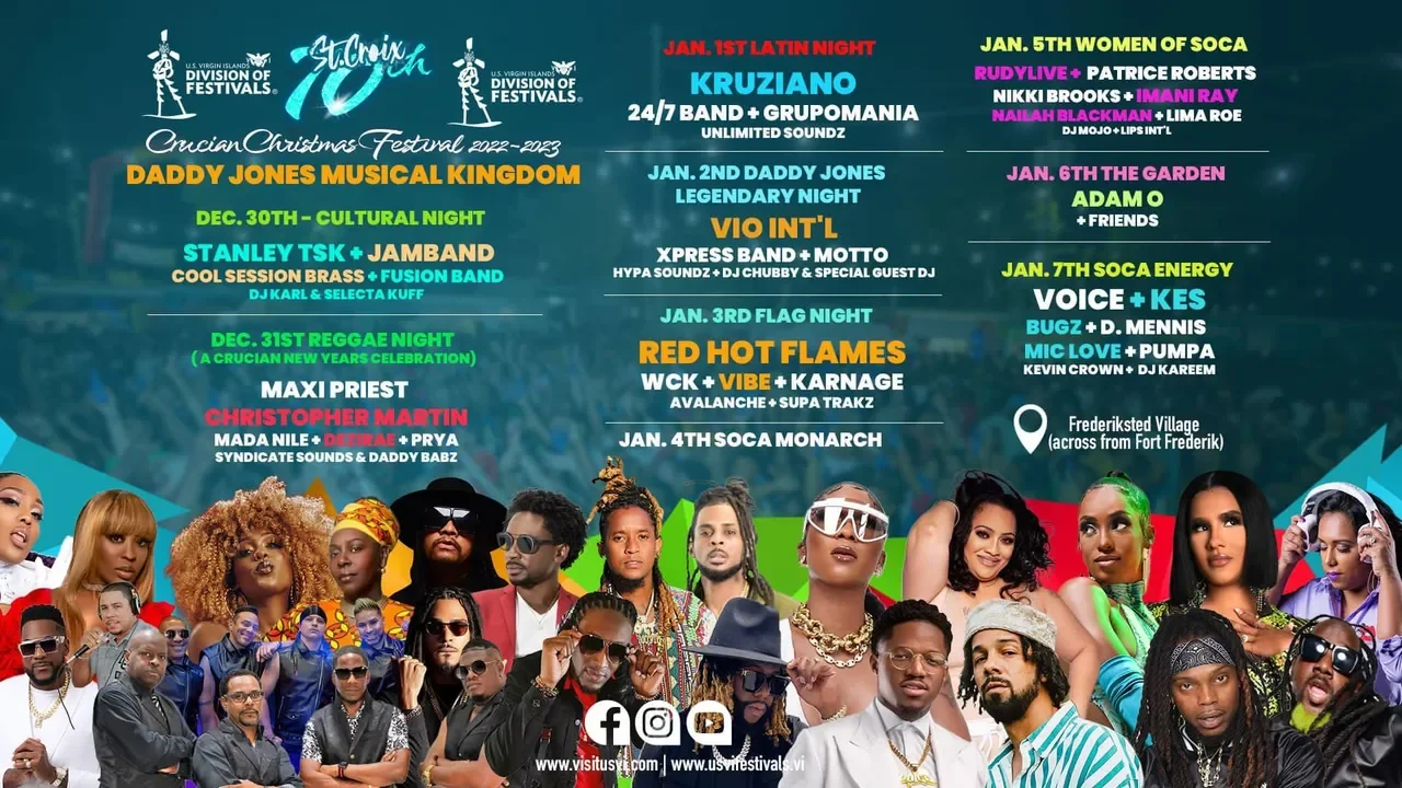Crucian Christmas Festival Lineup 2022-2023