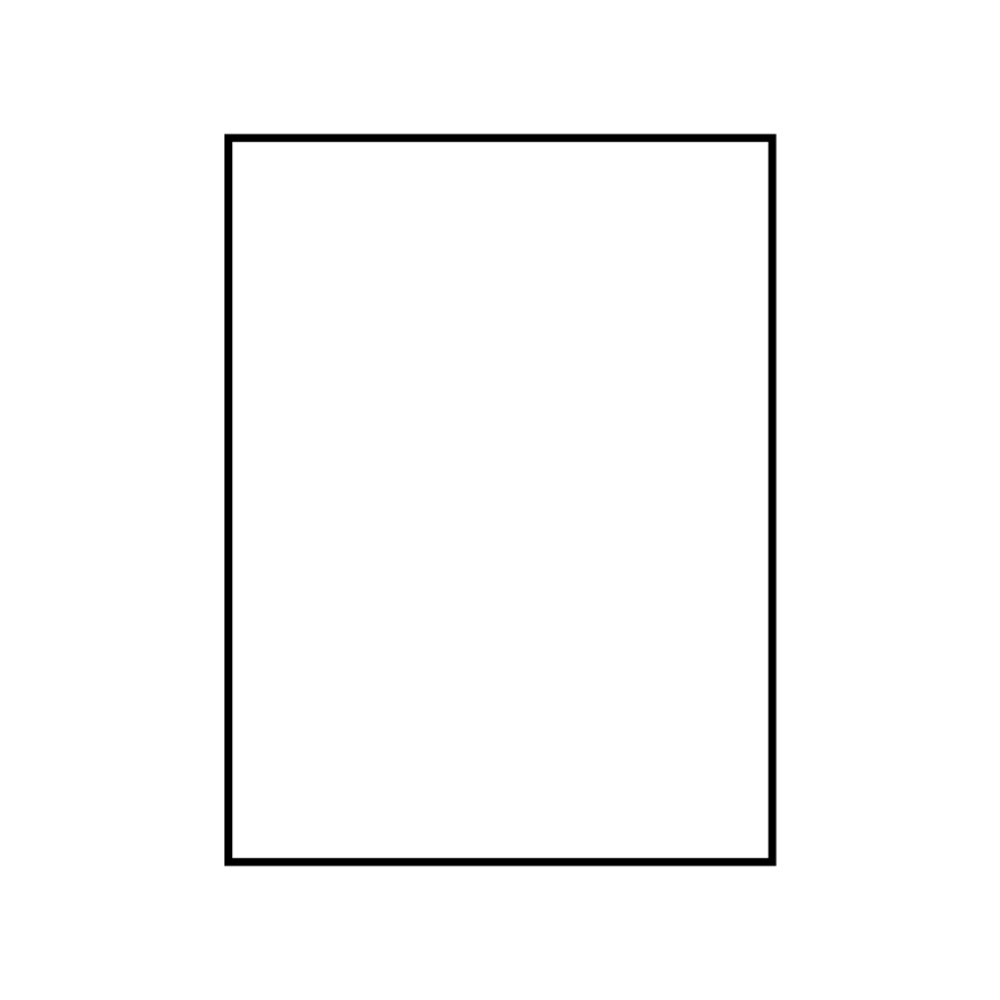 Empty white card with a black border on a white background.