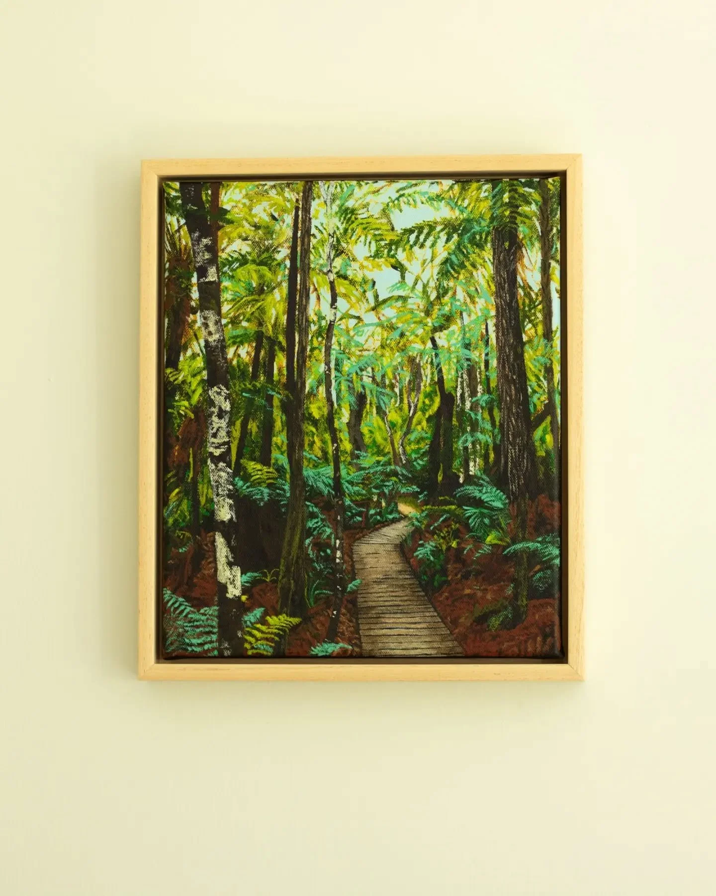 "Sacred Stories" was the first piece from my 2025 collection to leave me. And has also been the most requested.

This artwork is one you feel you can step into. The path is laid out before you, all you have to do is follow through the trees