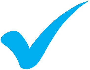 A blue checkmark symbol.