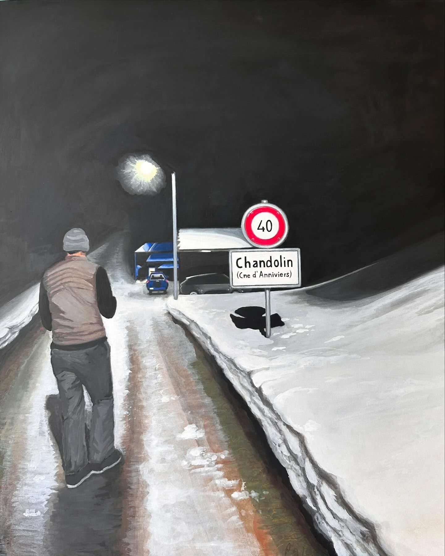 Watercolor painting 🖼️ of Carlos in Chandolin, Switzerland near the stunning Chandolin Boutique Hotel 🏨 🇨🇭 swipe right for the original photo. (Not hyperrealism - I know it&rsquo;s not exactly the same lol) 
#nycartists #nyart #watercolor #waterc