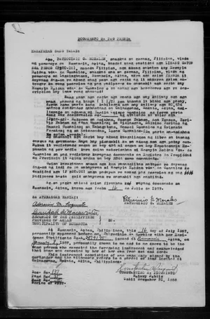 1957 land pledge, Patrocinia G. Morales to Meeryla Roldan widow Gonzales