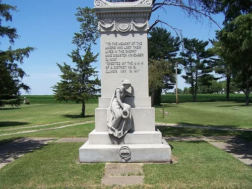 Mass grave memorial honoring the Cherry Mine dead