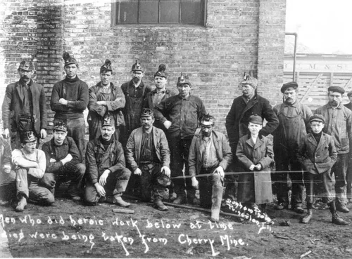 A group of miners who lost their lives in the Cherry Mine disaster