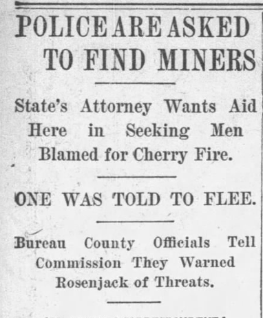 Newspaper clipping: Police Are Asked to Find Miners