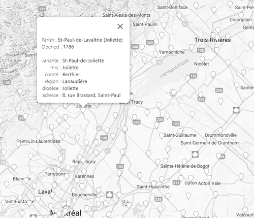 St-Paul-de-Joliette parish map