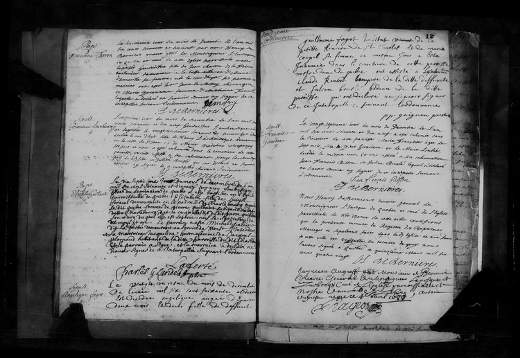1679 baptism register page for Elizabeth Guilbault, the youngest daughter, during Louise and Pierre's marital separation