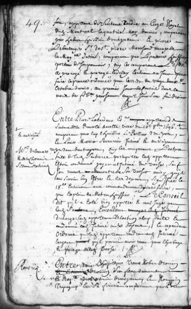 Handwritten Sovereign Council register page
