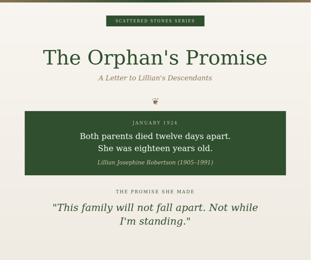 Legacy Letter: The Orphan’s Promise