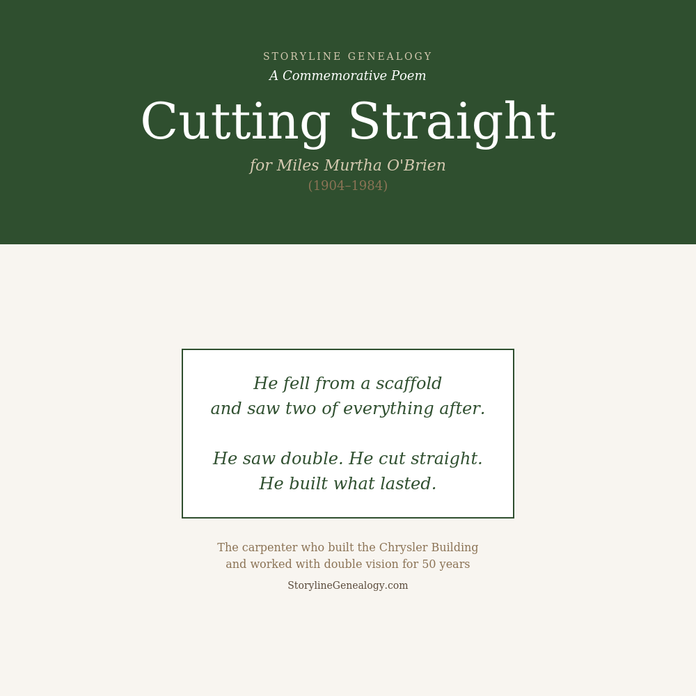 “Cutting Straight”- A Commemorative Poem