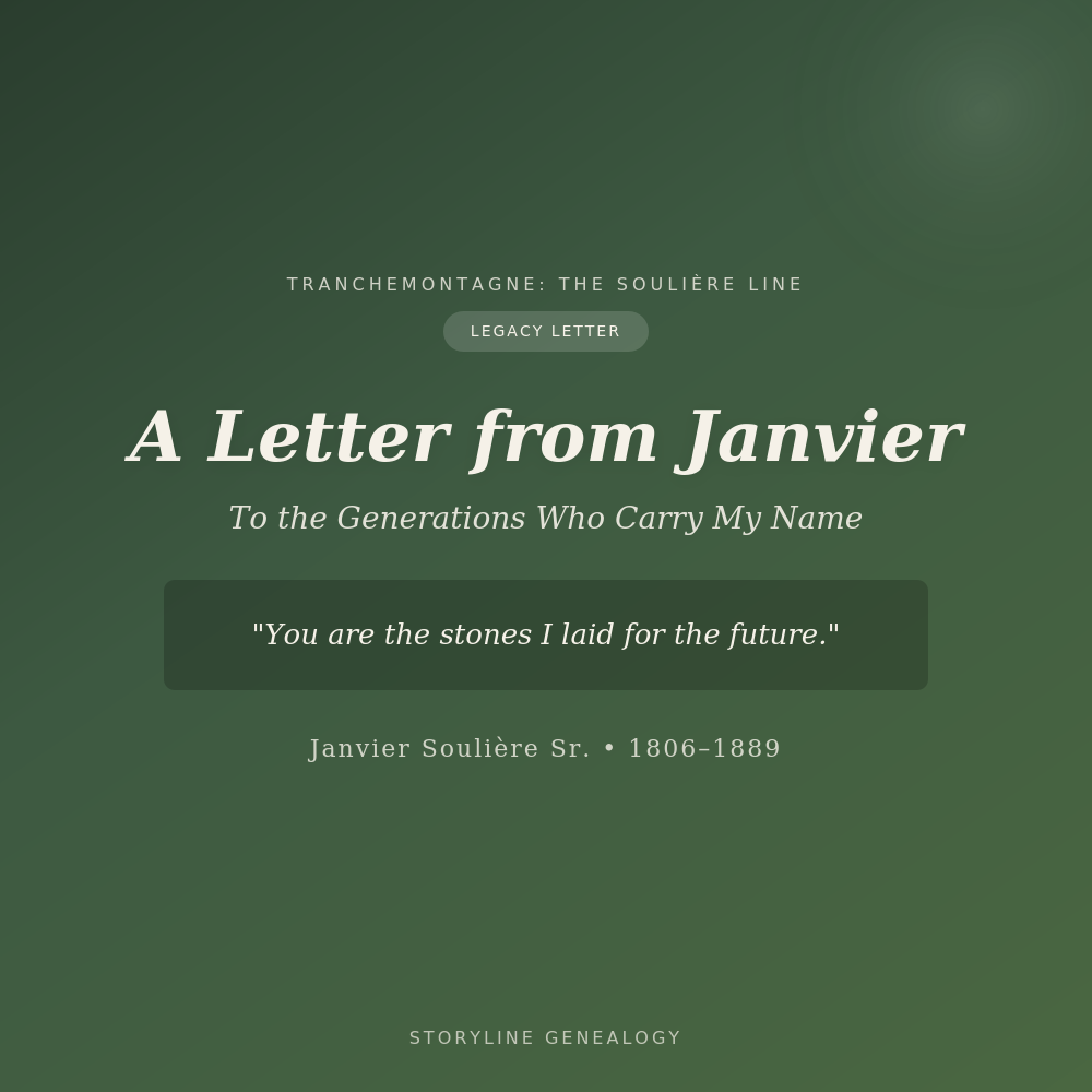 Legacy Letter : Janvier Souliere