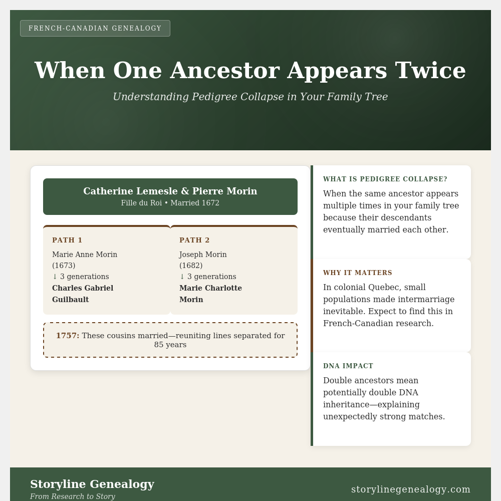 When One Ancestor Appears Twice: Catherine Lemesle