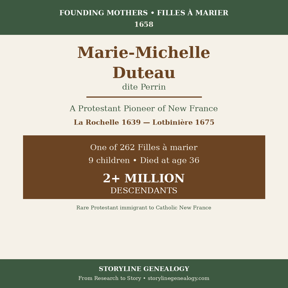 Marie-Michelle Duteau dite Perrin: A Protestant Pioneer of New France