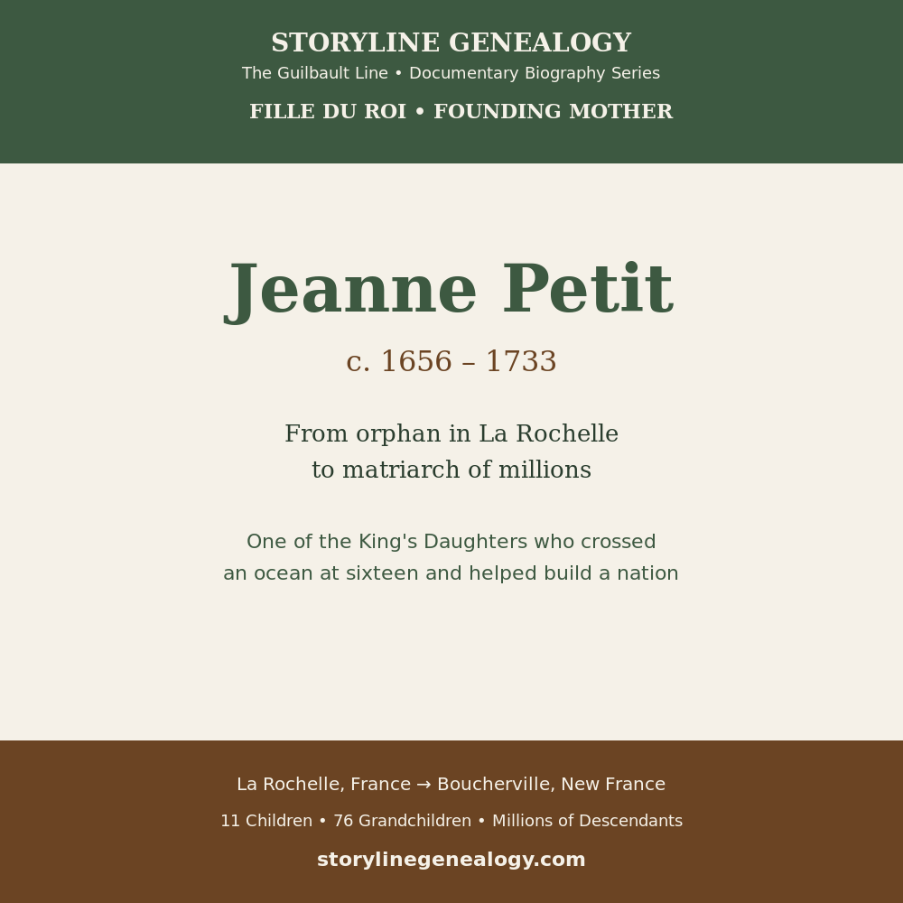 Jeanne Petit: From Orphan in La Rochelle to Matriarch of Millions
