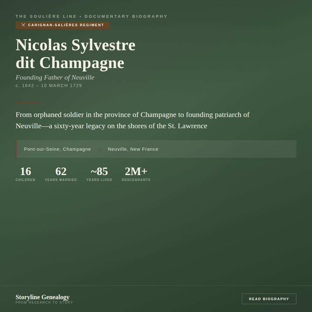 Nicolas Sylvestre dit Champagne: Carignan-Salières Regiment