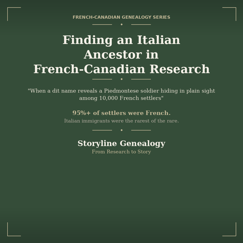 Finding an Italian Ancestor in French-Canadian Research