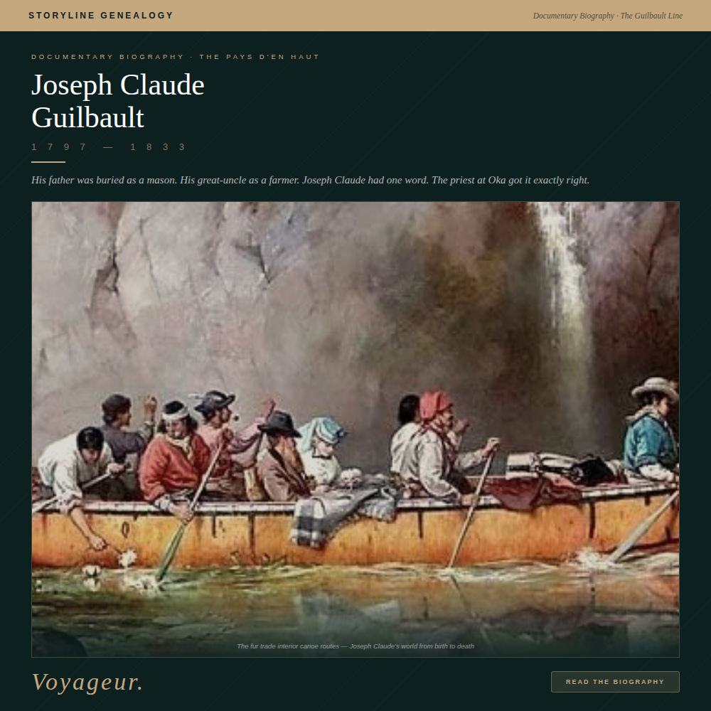 Joseph Claude Guilbault: Born in the Pays d’en Haut