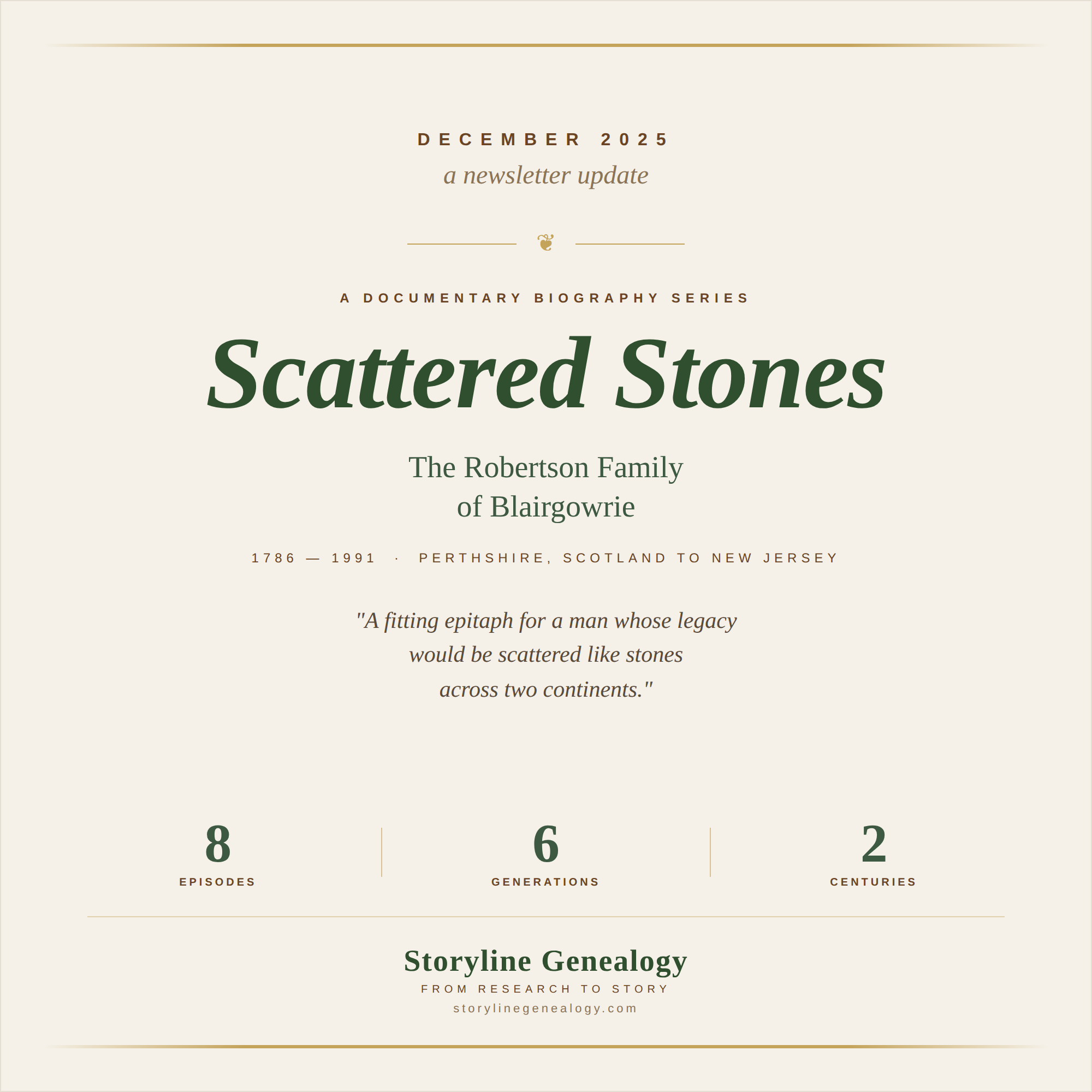 Newsletter : Scattered Stones — The Robertson Family of Blairgowrie