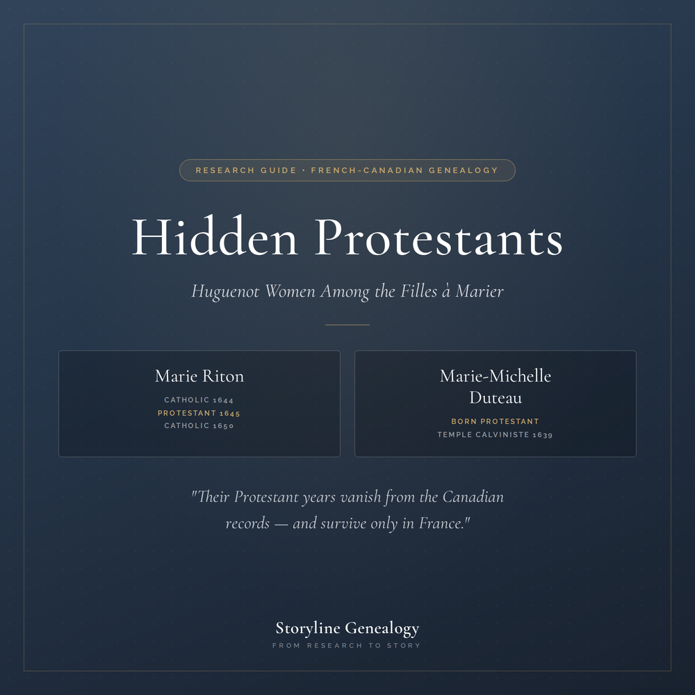 Hidden Protestants: Huguenot Women Among the Filles à Marier
