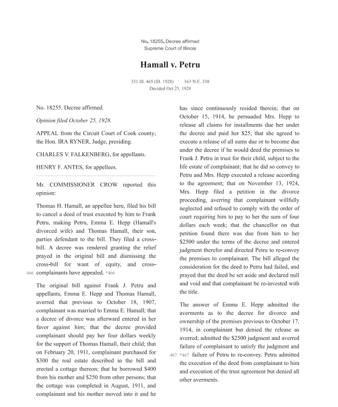 Hamall v. Petru