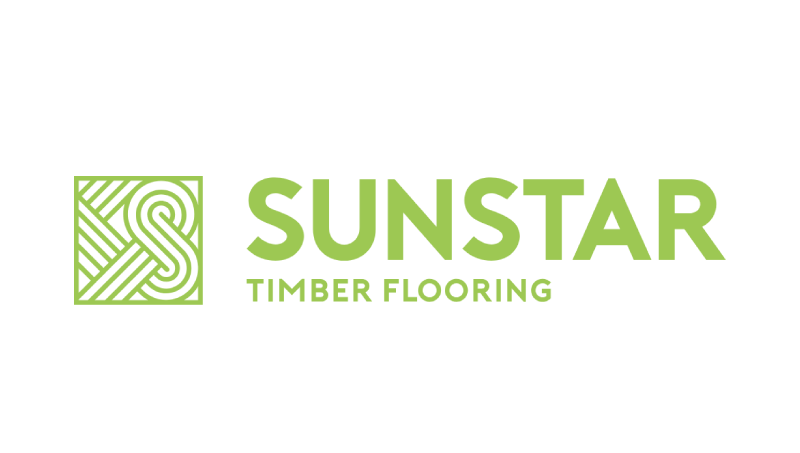Sunstar Timber Flooring logo with a stylized 'S' inside a square, in green and black colors.