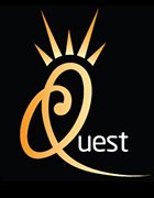 Logo with a stylized number 8 with a flame design and the word 'Quest' underneath
