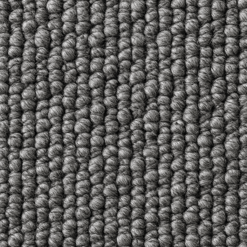 Close-up of tightly braided dark gray or black synthetic hair strands.
