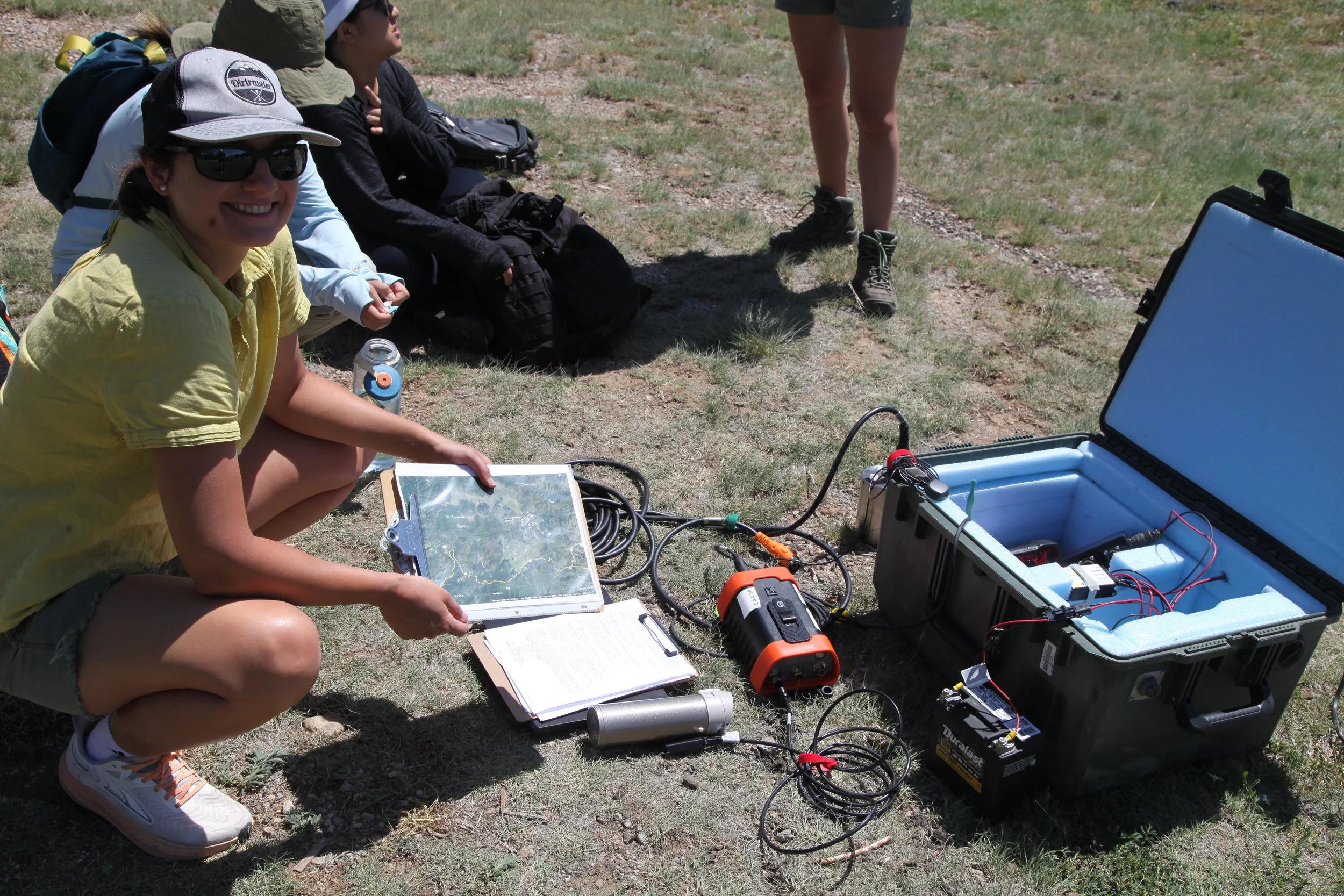 SAGE, Summer of Applied Geophysical Experience. Field camp showing scientific equipment being used in Northern New Mexico.