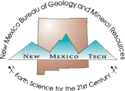 Logo of the New Mexico Bureau of Geology and Mineral Resources featuring stylized mountains and the text 'New Mexico Tech' in the center