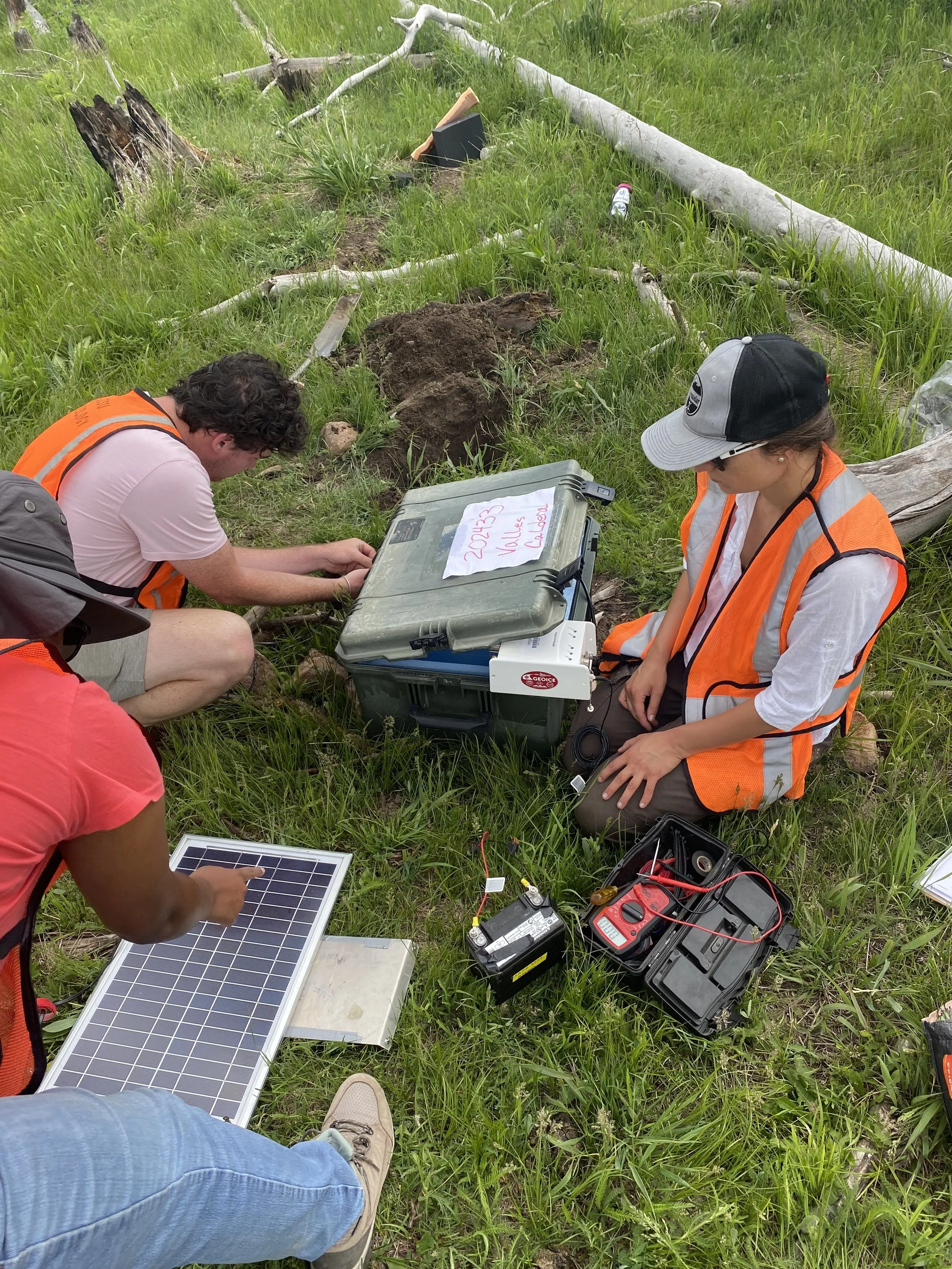 SAGE, Summer of Applied Geophysical Experience, scientific equipment, solar panel, and various tools.