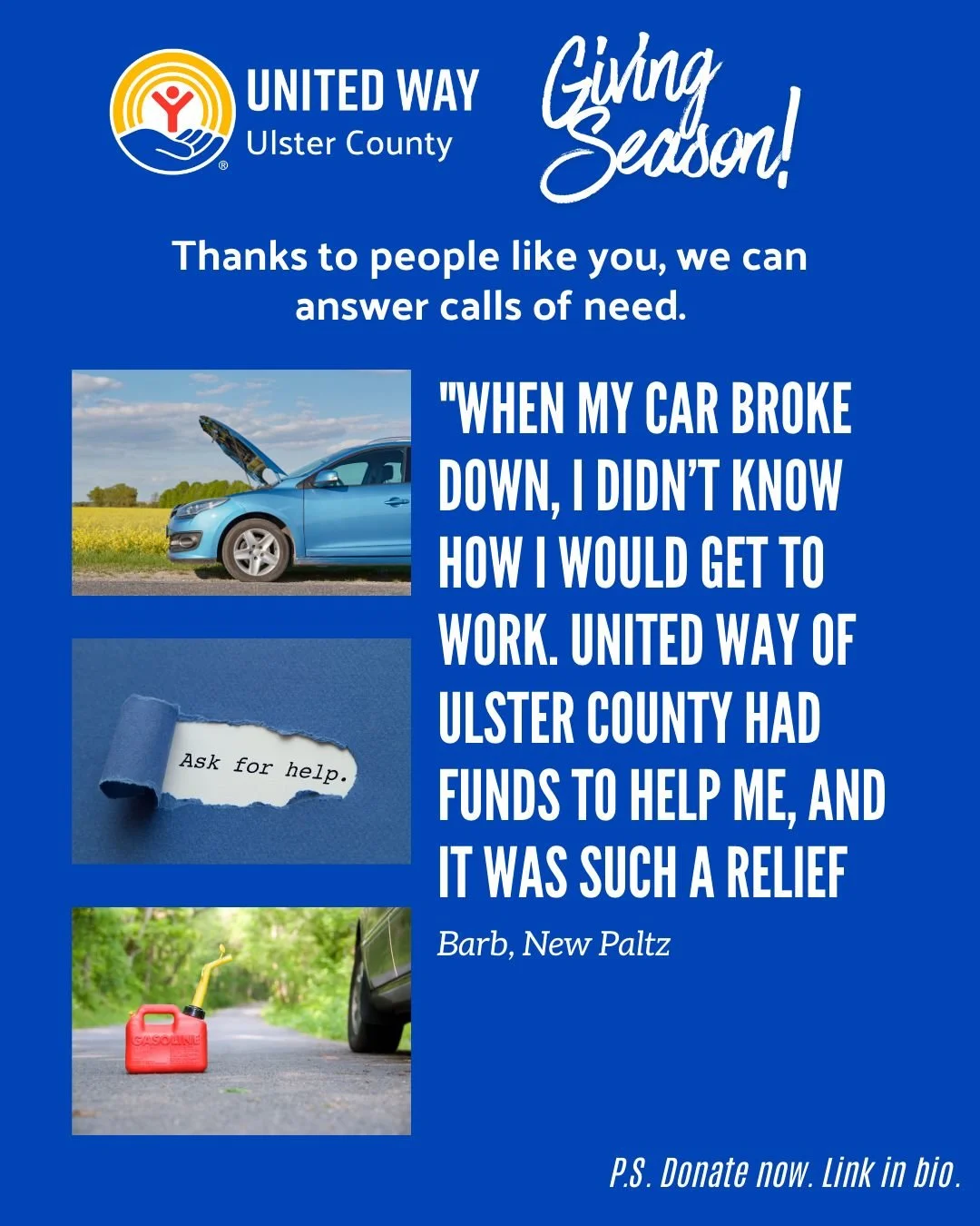 A sudden emergency shouldn&rsquo;t mean losing a job. Your donation to United Way of Ulster County helps local workers stay employed and stable when crisis strikes.
Give today and make year-end impact possible. Link in bio.
#yearendgiving #nonprofits
