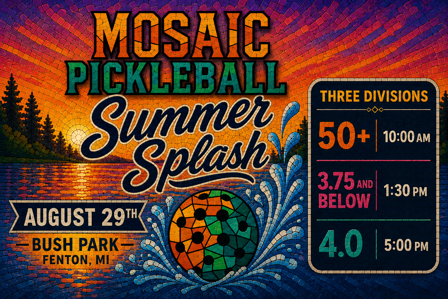 Mosaic Pickleball Summer Splash (Age) 50+ Tournament