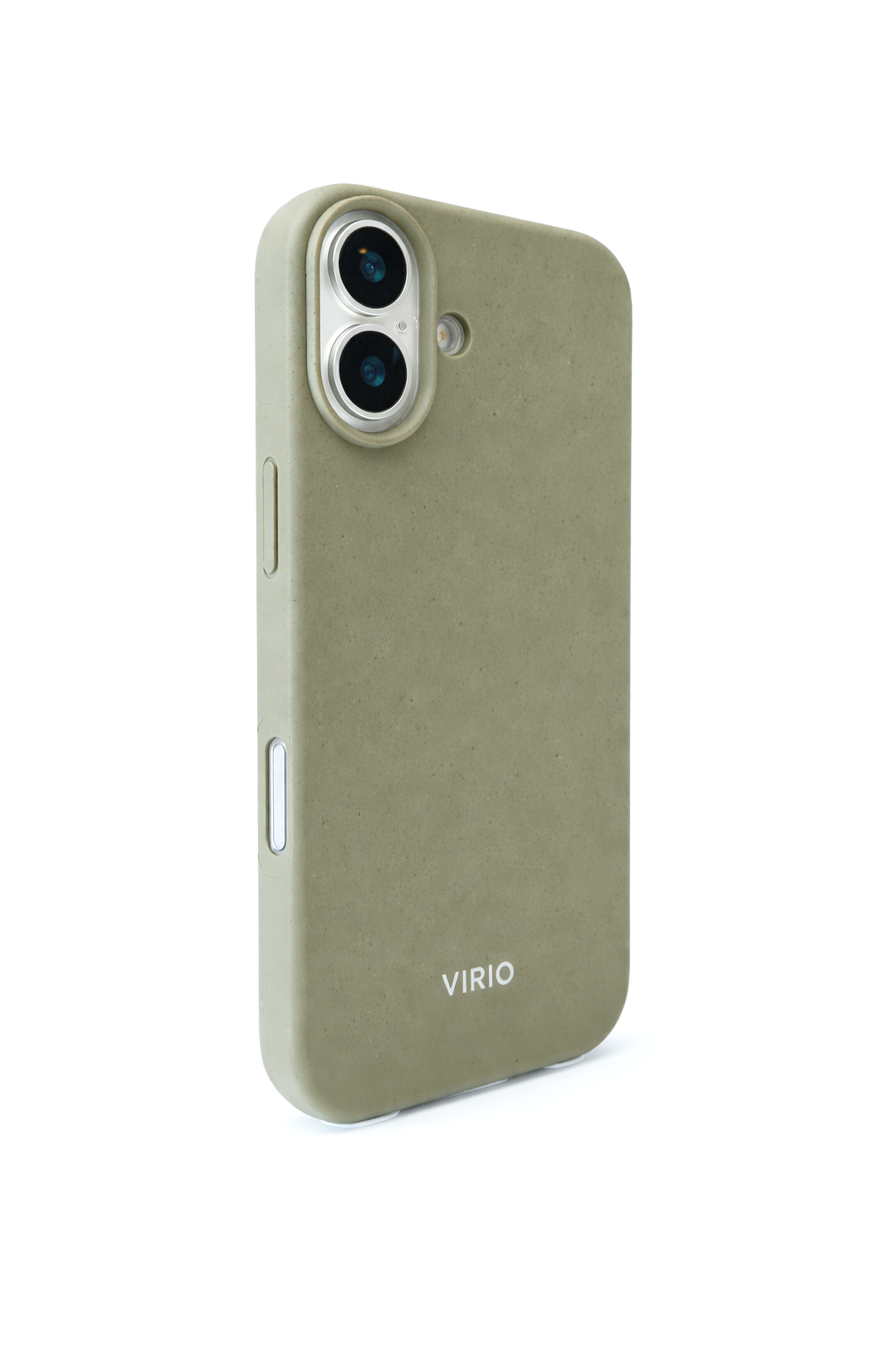 Virio PureStraw iPhone 17 biodegradable case olive green slim side profile