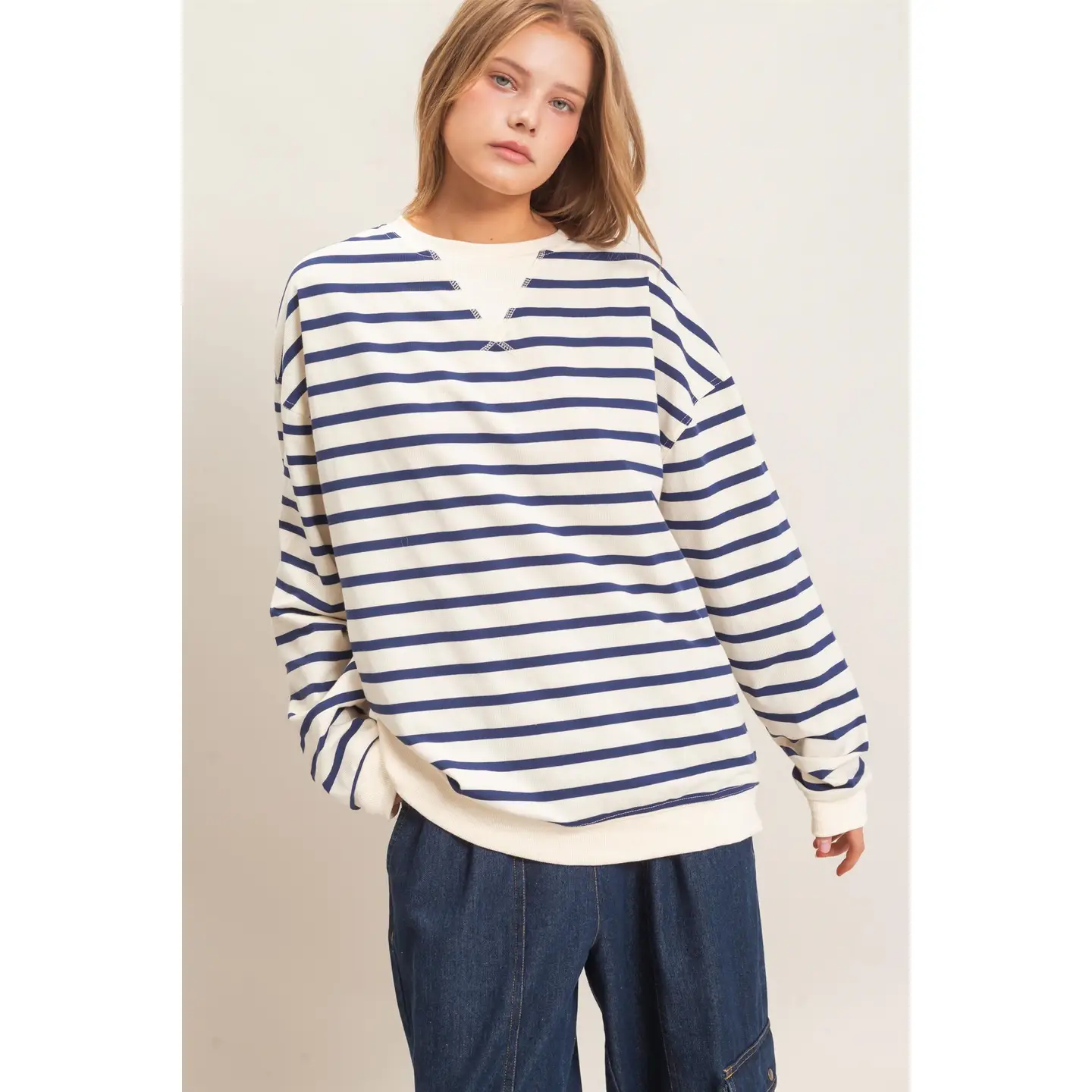 Striped Long Sleeve Pullover