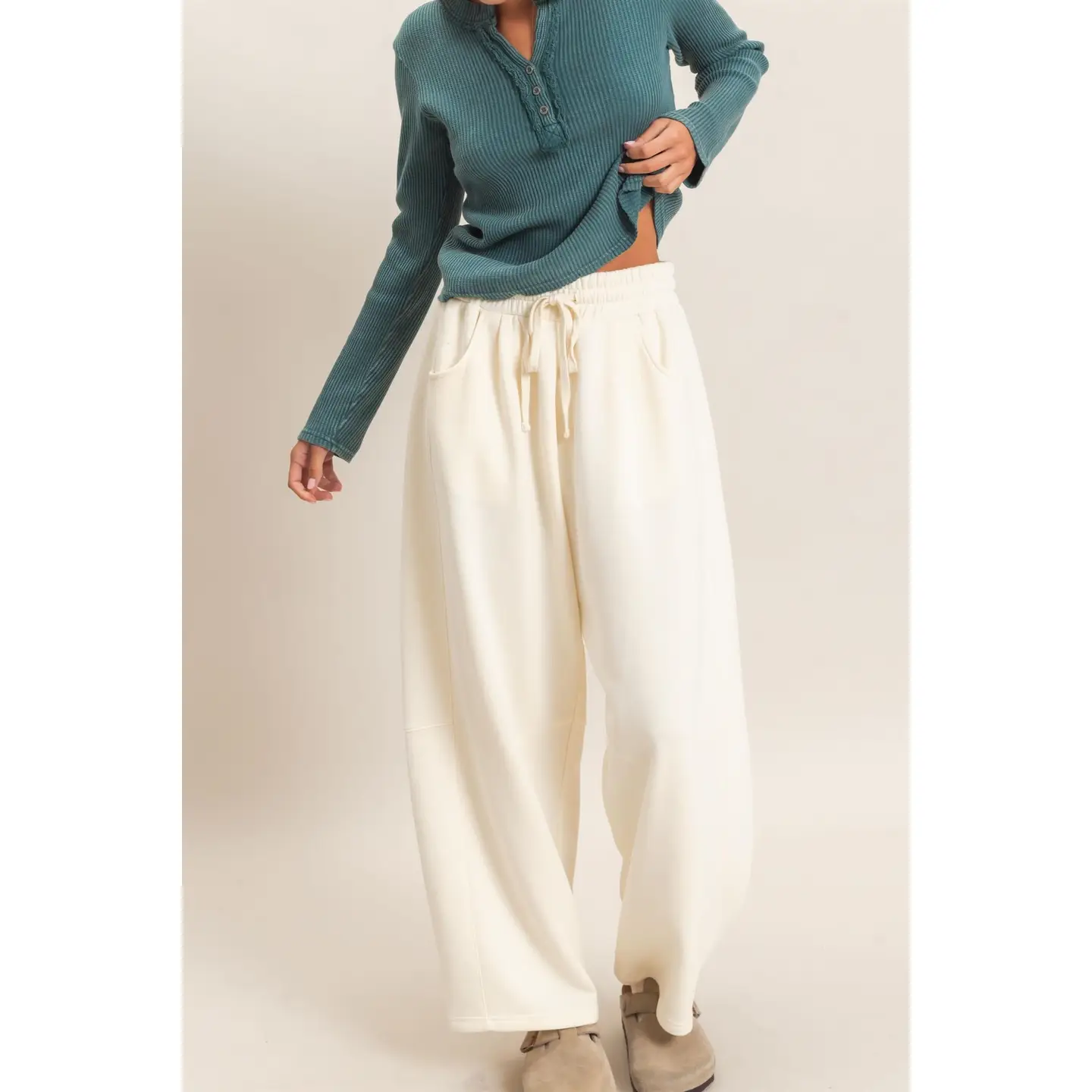 Drawstring Waist Barrel Sweatpants