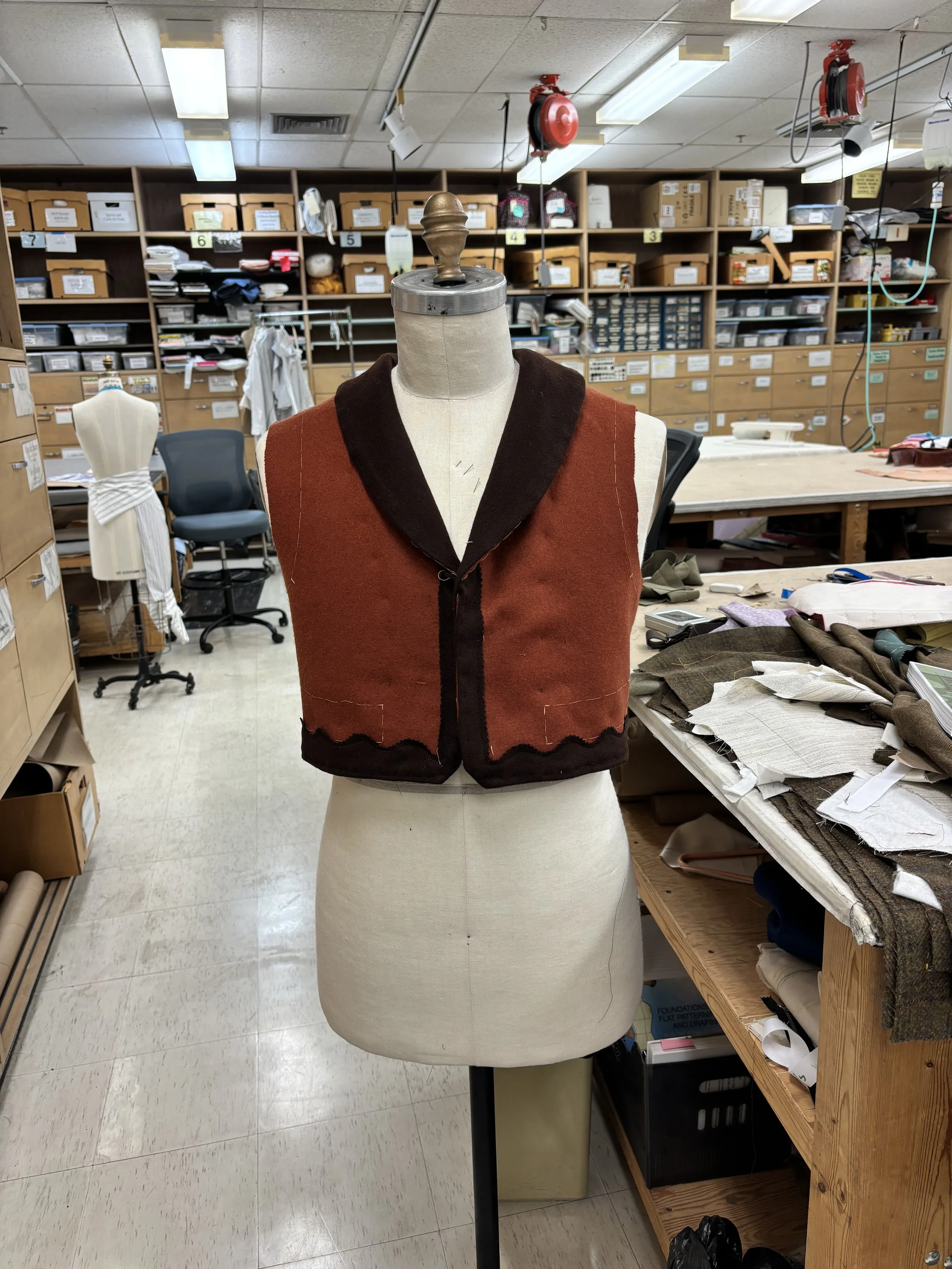 Vest on form before second fitting