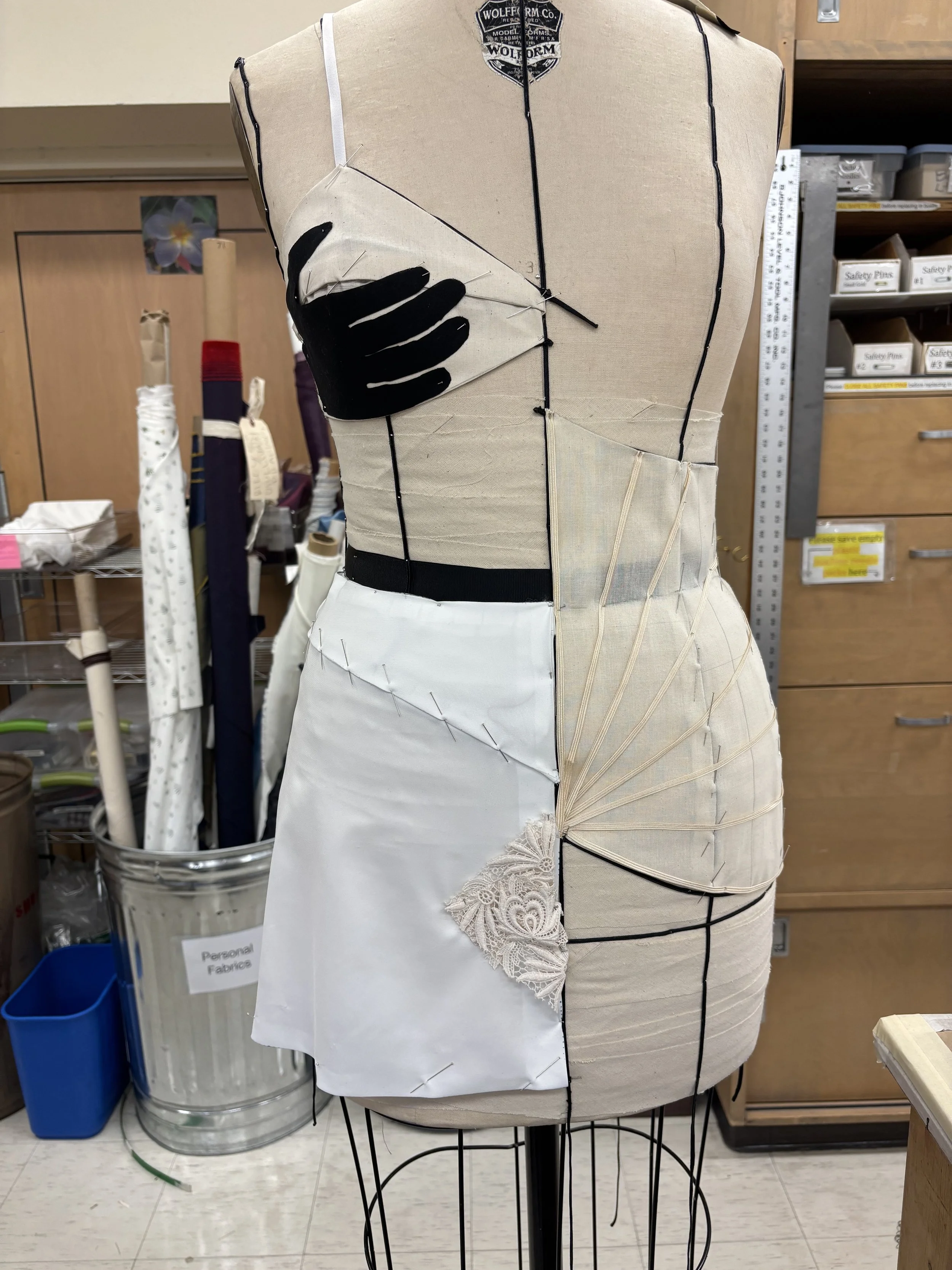 1/2 Drape of Sally Base Look prepped for a form talk.