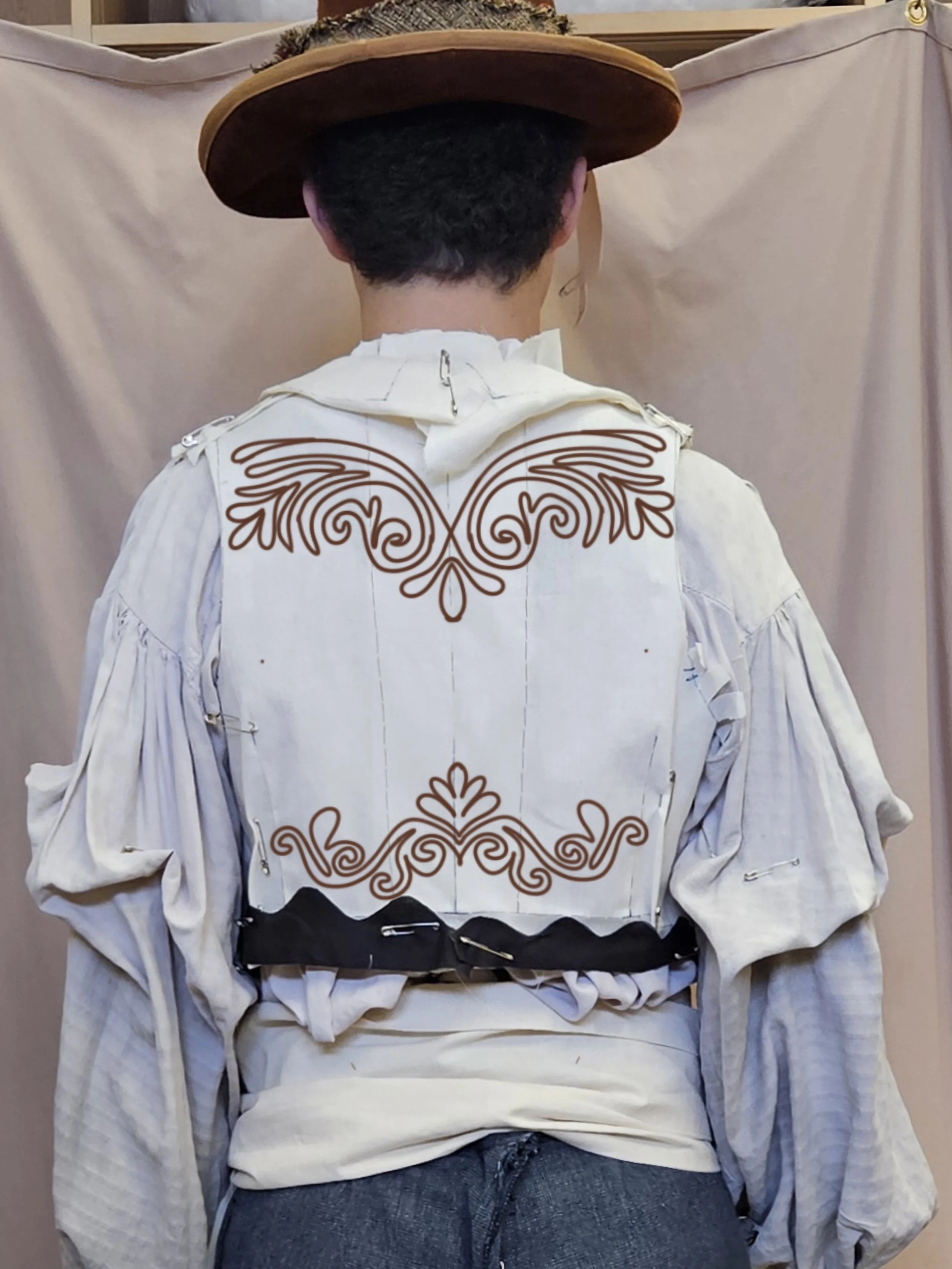 Soutache motif technical drawing