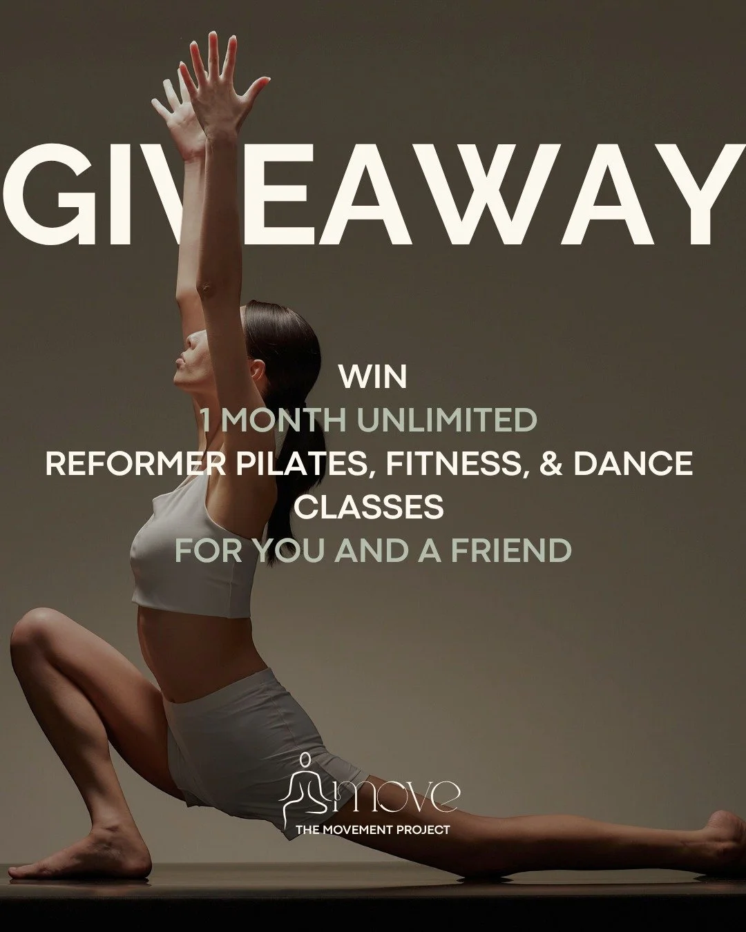 ✨ GIVEAWAY ALERT! ✨

We&rsquo;re giving you and your friend a chance to win 1 month of UNLIMITED Reformer Pilates + Fitness + Dance classes at our brand new studio! 

Here&rsquo;s how to join:
1️⃣ Follow @moveph on instagram or The Movement Project P
