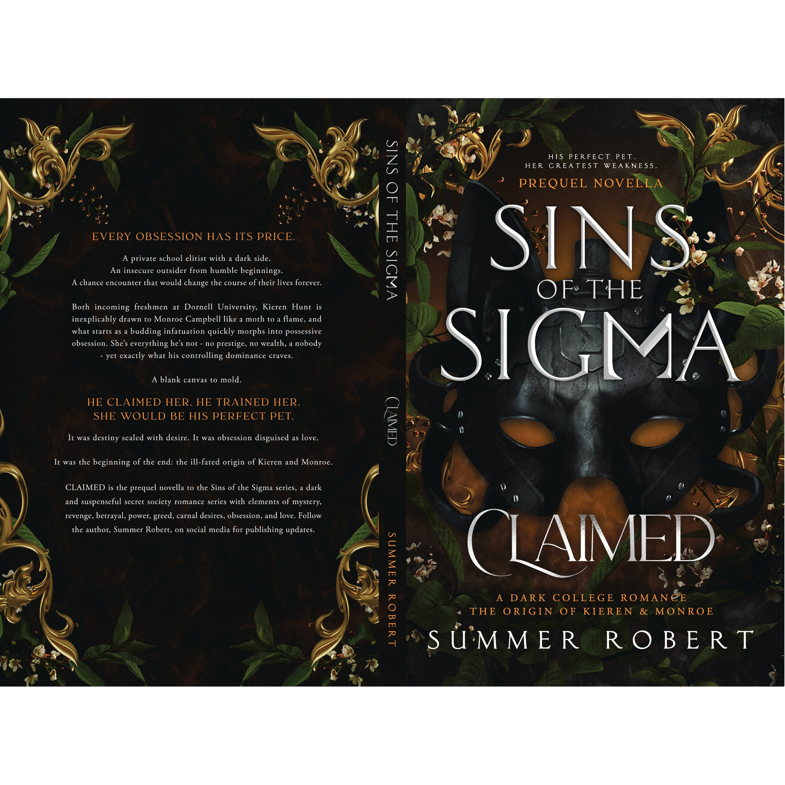 Claimed by Summer Robert, Sins of the Sigma Prequel Novella, a dark romantic suspense