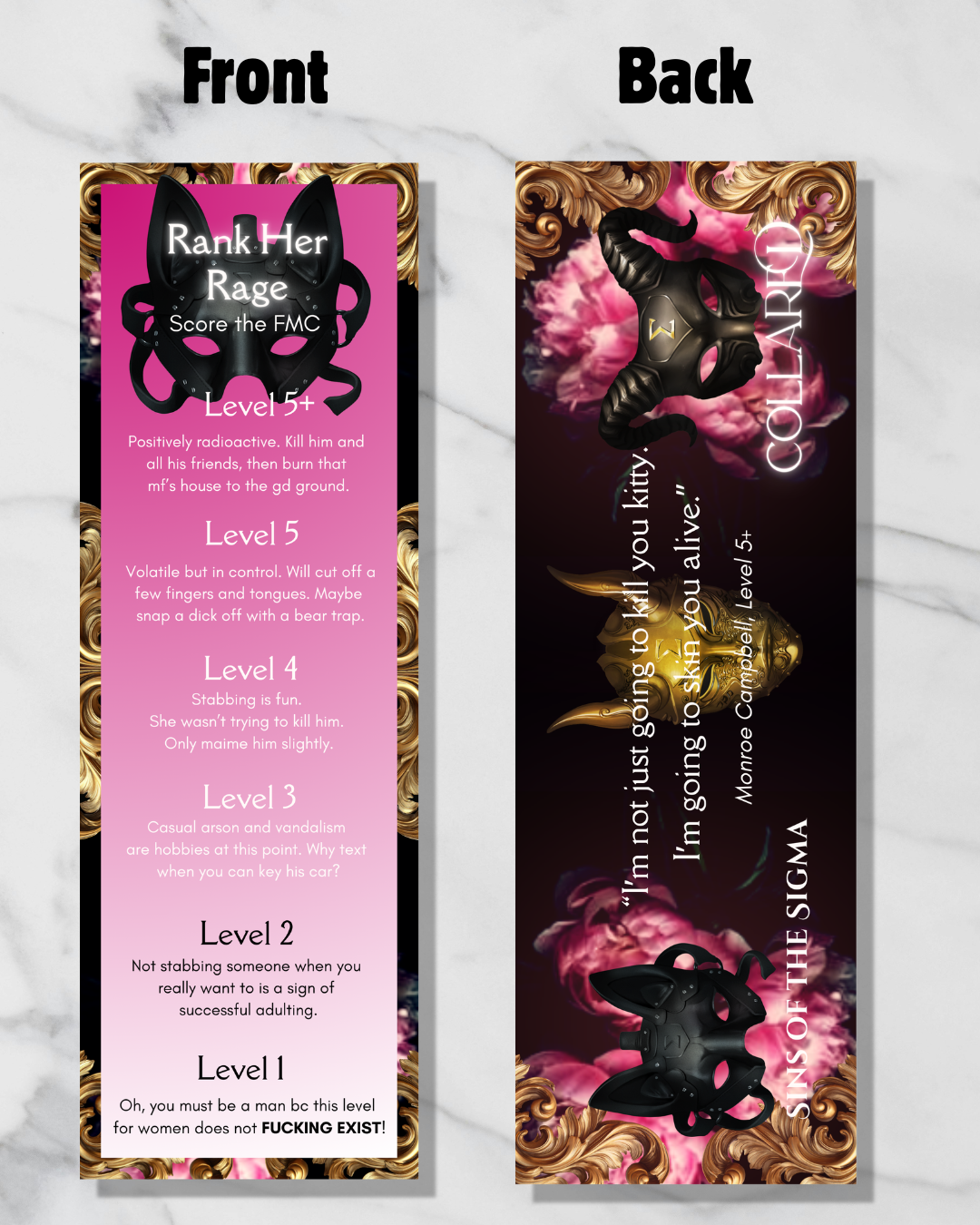 Collared ‘Rank Her Rage’ Bookmark (Sins of the Sigma)