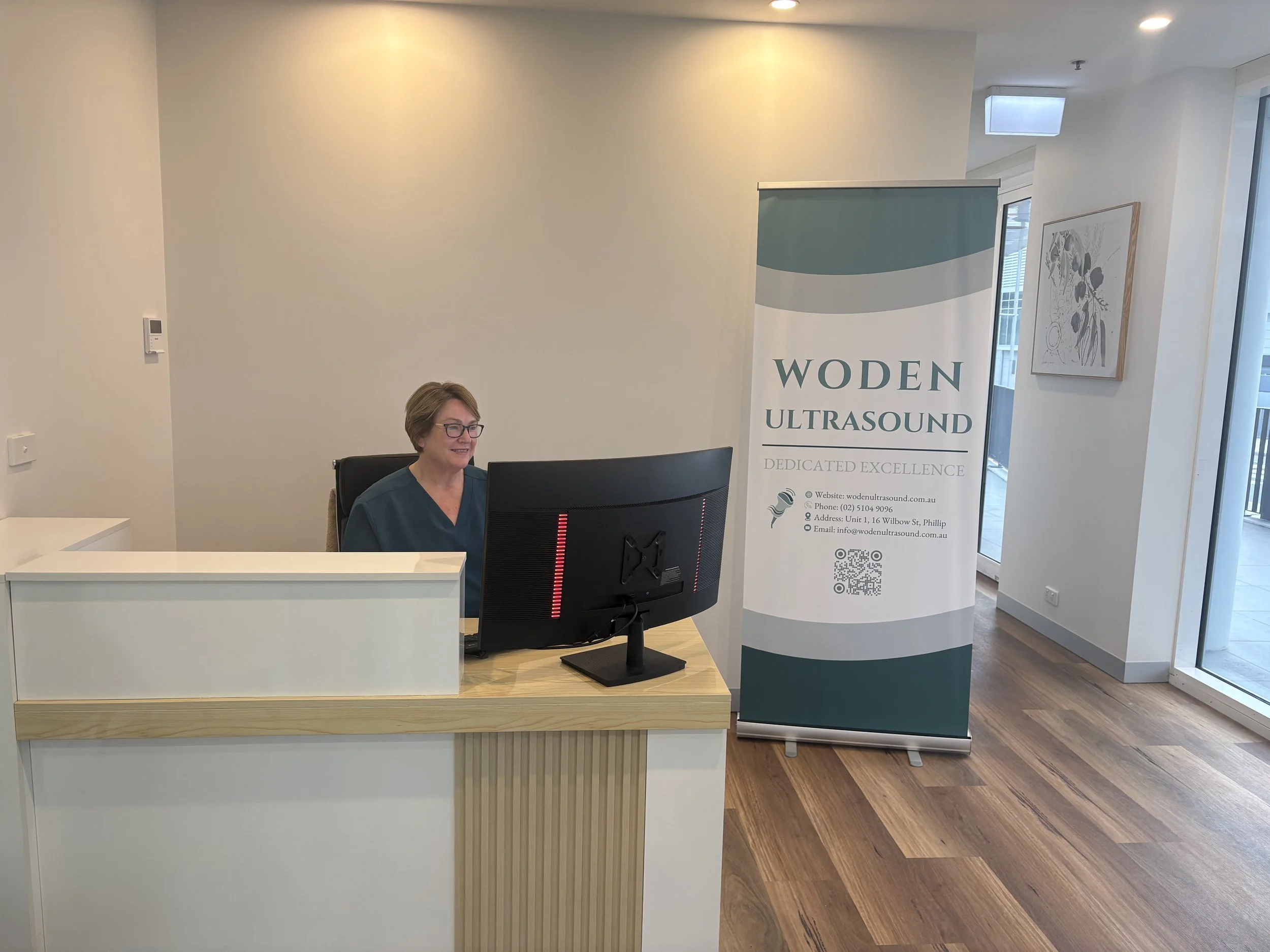Woden Ultrasound Reception Desk