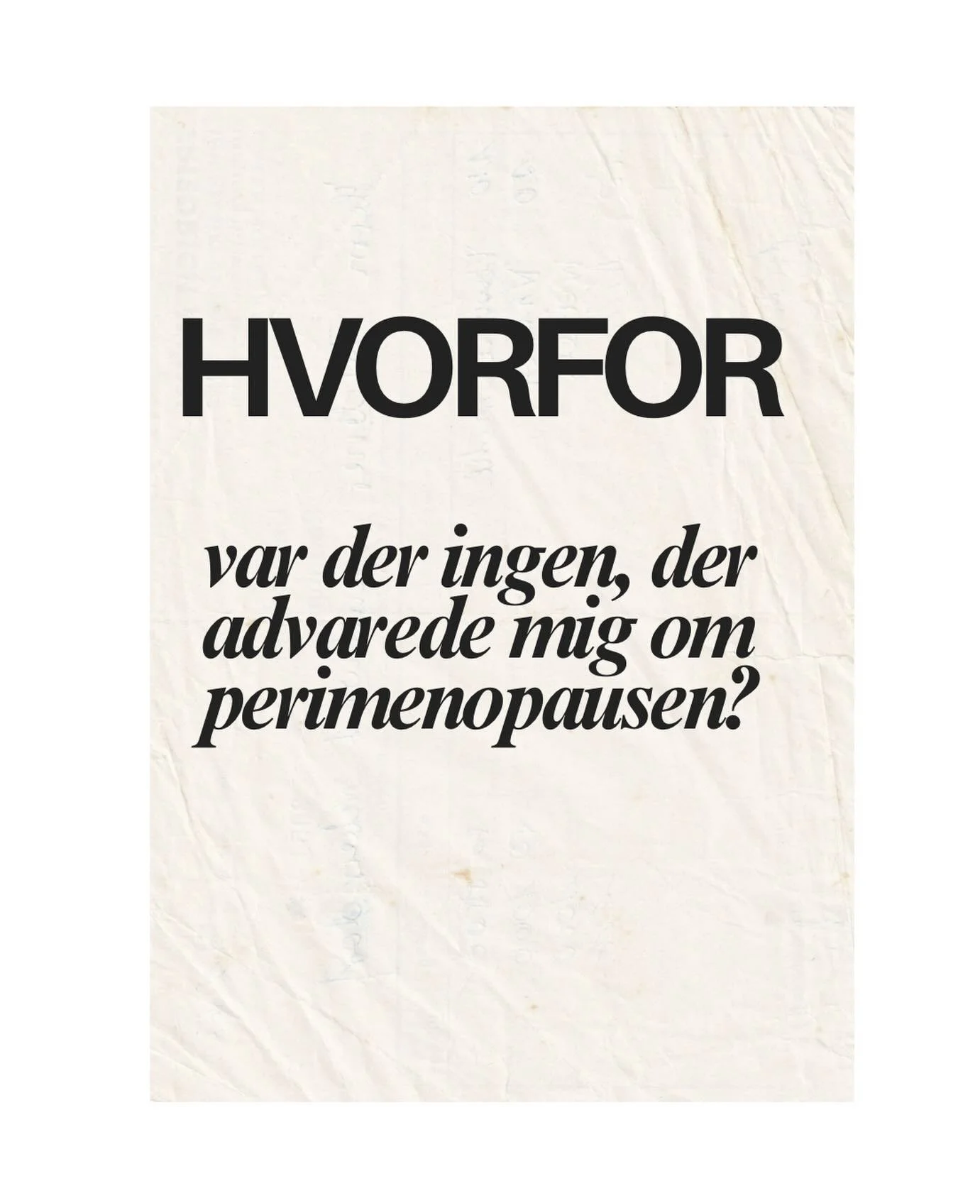 Holy shit. Perimenopausen ramte mig som et lyn fra en klar himmel. Pludselig stod jeg midt i et f&oslash;lelsesm&aelig;ssigt kaos: hjernet&aring;ge, &aelig;ngstelighed, &oslash;mme led og f&oslash;lelsen af at miste mig selv. 

7 &aring;r med tr&aeli