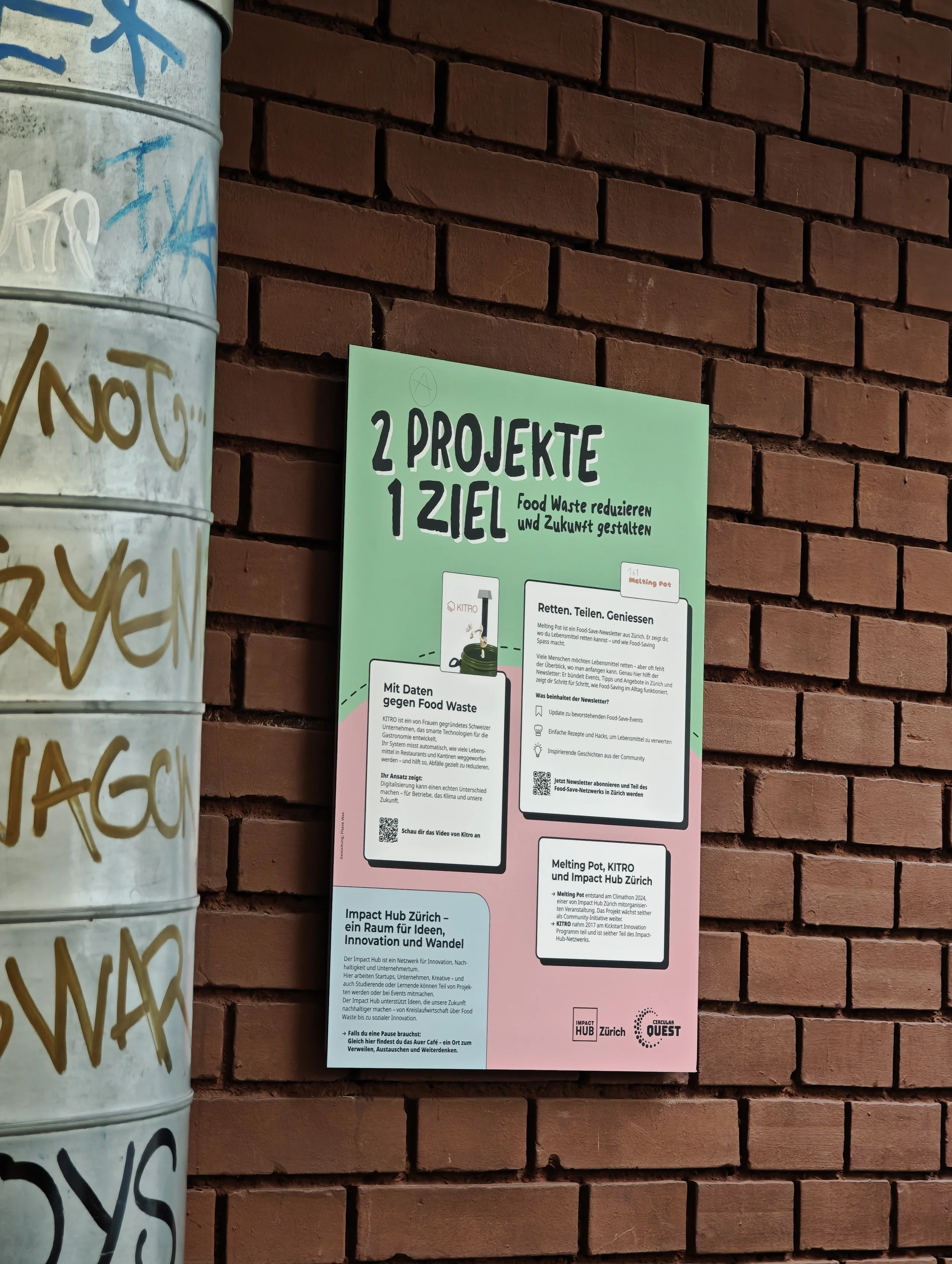 Plakat beim Impact Hub Zürich.