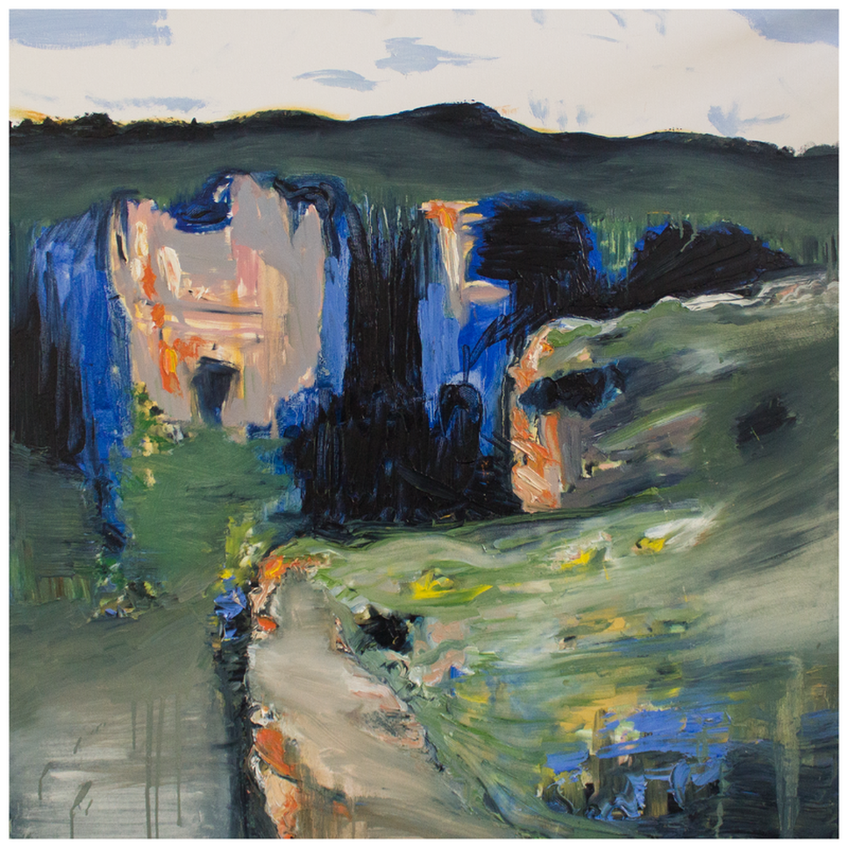​'Cliffs, Katoomba', oil on canvas, 101.6 x 101.6 x 4 cm, 2022