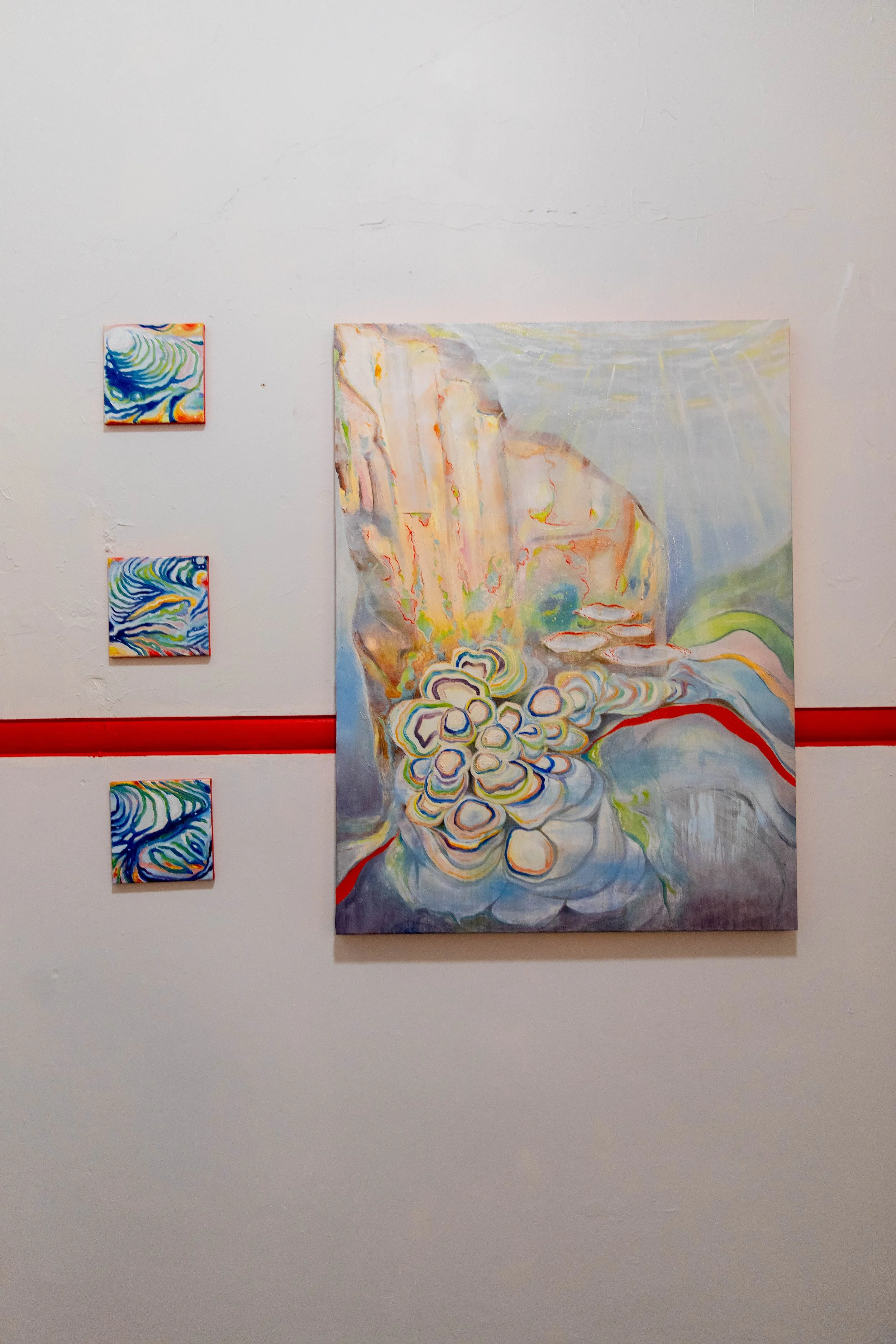 'Paintings Install At Lennox St Art Studios', oil on canvas, dimensions vary, 2025