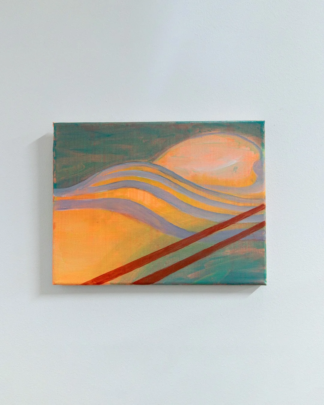 'Out of Space I', acrylic and oil on canvas, 23 x 30 x 2cm, 2026