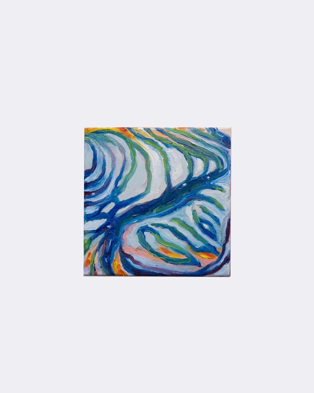 'Tangled Formations II', oil on canvas, 10 x 10 x .8cm, 2025